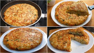 Spanish Omelette Recipe ♥️  Easiest Breakfast Recipe Tortilla De Patata [upl. by Aerdnaeel]