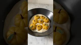 Pumpkin shaped gnocchi  sauce idea 🍁 pumkin gnocchi vegan [upl. by Bullard]