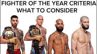 FIGHTER OF THE YEAR CRITERIA WHAT TO CONSIDER [upl. by Anitnauq48]