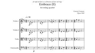 Carson Cooman — Embrace II 2024 for string quartet ScoreVideo [upl. by Eenalem]