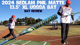 HITTING THE 2024 BEDLAM PHIL MATTE 135quot XL  USSSA Slowpitch Bat Review [upl. by Giralda526]