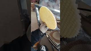 Dutch StroopwafelsHow They Are Made Stroopwafels waffle Cracker Cookie biscuit icecreamcone [upl. by Glass]