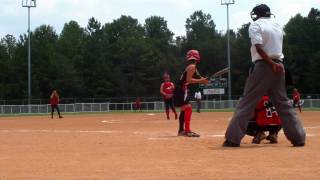 10U fastpitch pitcher takes a line drive at the 2010 NSA World Series Championship Game part 1 [upl. by Mita]