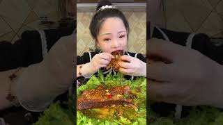 🔥🥓 ASMR MUKBANG Spicy Pork Belly amp Crunchy Bites 매운 삼겹살과 바삭한 소리의 완벽한 조화 🎧😋 ASMR mukbang short [upl. by Harleigh]