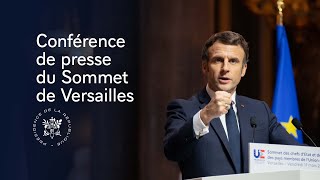 Conférence de presse du Sommet de Versailles [upl. by Xirdnek]