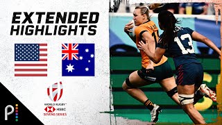 USA v Australia  2024 HSBC WORLD RUGBY SEVENS HIGHLIGHTS  3324  NBC Sports [upl. by Graff548]