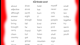 Learn 3rd grade English Sight Words  You Tube [upl. by Artined]