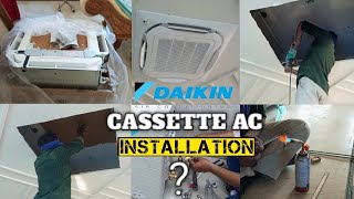 HOW TO  CEILING CASSETTE AC INSTALLATION BEST 👍💯  youtubeshorts ytshorts airconditioning [upl. by Bartram]