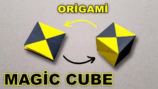 KAĞITTAN SİHİRLİ KÜP YAPIMI   MAGIC CUBE ORIGAMI TUTORIAL [upl. by Karalee973]