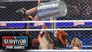 IYO SKY defies gravity with trash can jump from the cage Survivor Series WarGames 2023 highlights [upl. by Sev125]