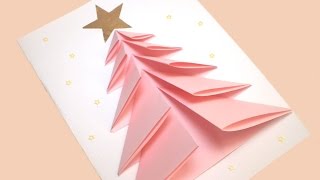 DIY CHRISTMAS TREE CARD  Greeting card [upl. by Frech425]