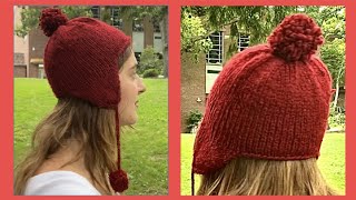 How to Knit a Hat with Ear Flaps  For Beginners [upl. by Anomar]