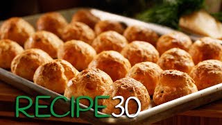 French Cheese Puffs or Gougeres with chives and two cheeses [upl. by Acinomed]