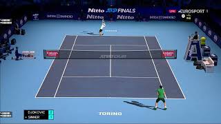 Tennis elbow 2013 Foretaste Djokovic Vs Sinner Nitto atp finals [upl. by Stoat490]