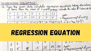 Regression Equation [upl. by Constantina]