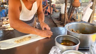 1 MYANMAR STREET FOOD  ပလာတာ ROADSIDE BURMESE PALATA PARATHA [upl. by Vitalis]