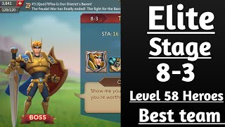 Lords mobile Elite stage 83 F2p best team With level 58 heroes [upl. by Kinson243]