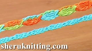 Crochet Cord Tutorial 5Treble Crochet Cluster Stitch [upl. by Rowell]