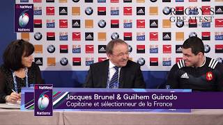 Press Conference Jacques Brunel et Guilhem Guirado Round 4  NatWest 6 Nations [upl. by Enohpets495]