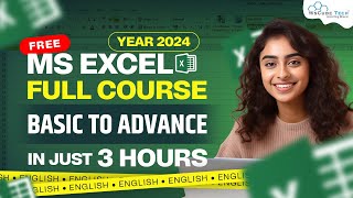 MS EXCEL Full Course for Beginners in 3 HOURS FREE  2024 Edition [upl. by Oiciruam]