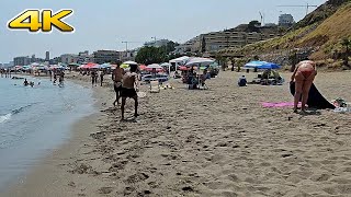 🇪🇸 Beautiful day at Fuengirola beach Spain  Beach Walk 4K [upl. by Temirf]