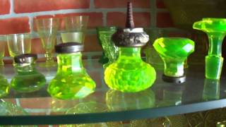 ANTIQUE  VINTAGE  DOOR KNOBS URANIUM GLASS  CRYSTAL  VERSION II [upl. by Adriene]