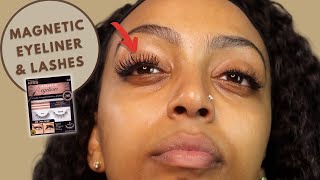 Testing Viral Magnetic Eyeliner amp Lashes 😬 [upl. by Nauqyt]