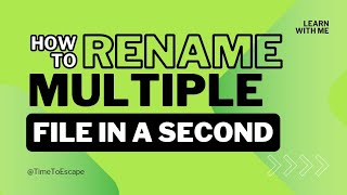 Rename multiple files in a second excel command [upl. by Norehc]