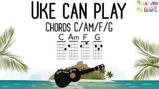 Uke can play  Chords CAmFG  Ukulele chord play along [upl. by Akiehsal]