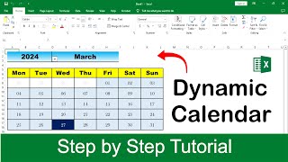 How to make Dynamic Calendar in Excel  No VBA [upl. by Reve]