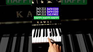 Become Happy Happy Happy on Piano in 8 seconds [upl. by Avron110]