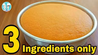 Easy Vanilla Sponge Cake  Only 3 Ingredients  Simple Sponge Cake Recipe [upl. by Hartill177]