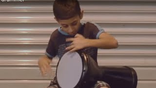 Amazing Street DoumbekGoblet Drum Kid drummer [upl. by Noscire]