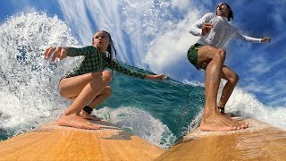 FAMILY SURF VACATION TO FIJI ISLANDS Dad gives kids Efoil safety lessons [upl. by Enined]