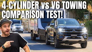 VW Amarok 4cylinder vs V6 towing test comparison review TDI500 v TDI600 [upl. by Nalac]