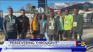 87yearold runner finishes historic Richmond Marathon [upl. by Sanyu420]