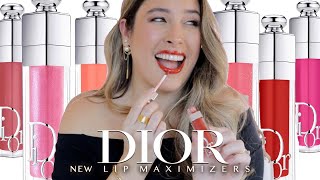 NEW DIOR LIP MAXIMIZER LIP PLUMPING GLOSSES SWATCHES and REVIEW  12 Shades and ALL Finishes [upl. by Nove632]