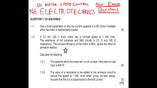 N6 ELECTROTECHNICS DC MACHINES speed control on dc motors [upl. by Mahsih581]