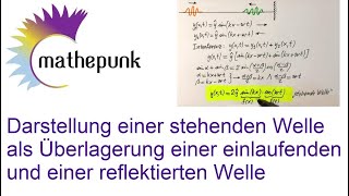 Darstellung einer stehenden Welle als Überlagerung einer einlaufenden und einer reflektierten Welle [upl. by Clim]