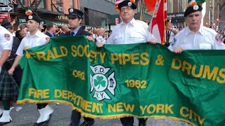 FDNY EMERALD SOCIETY PIPES amp DRUMS  SUNSET CEREMONY [upl. by Inor]