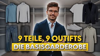 9 Kleidungsstücke 9 Outfits Die Basisgarderobe  Stylingtipps für Männer [upl. by Wagner]