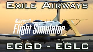 FSX  Exile Airways  ERJ145  EGGD to EGLC [upl. by Osnofedli]