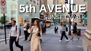 NEW YORK CITY Walking Tour 4K  5ht AVENUE  Sunset Walk [upl. by Attelrahs]