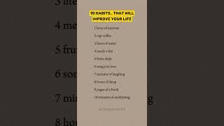 10 habits that will improve your life [upl. by Lewap]