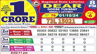 Dear goose tuesday weekly lottery 8PM Date of Draw 01102024 Dear goverment lotteries live results [upl. by Finbur]