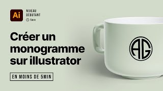 Créer un logo monogramme facilement sur Illustrator niveau débutant [upl. by Aneleairam]