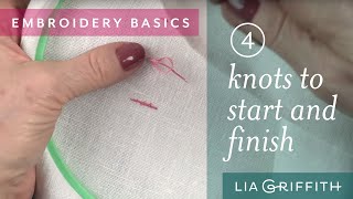 Embroidery for Beginners Knots to Start and Finish Your Project [upl. by Aceissej]