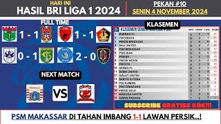 Hasil Liga 1 Hari Ini  PSM vs Persik  Klasemen BRI Liga 1 2024 Terbaru  Pekan ke 10 [upl. by Ion]