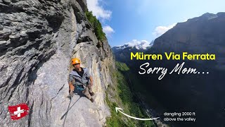 Mürren Via Ferrata Full Hike  Sights amp Sounds [upl. by Irakuy]