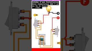 Schéma dune Installation Avec Commutateur Réf 7 et un Va et Vient [upl. by Tebasile]